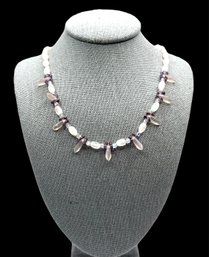 Beautiful Sterling Silver Pink Beaded Necklace