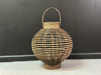 A Fantastic Vintage Woven Lantern, Nearly 2 Feet Tall