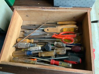Drawer Full Of Screwdrivers And Files