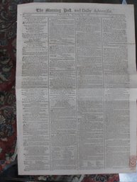 BRITISH REVOLUTIONARY WAR ERA NEWSPAPER-  THE MORNING POST AND DAILY ADVERTISER SEPT.8, 1786