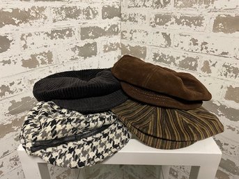 Grouping Of 4 'cabbie' Style Hats