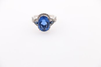 Designer SNJ Cn Large Blue Spinel Ring Size 7