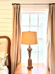 Pair French Country Wood Style Table Lamps