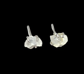Sterling Silver Rock Stud Earrings