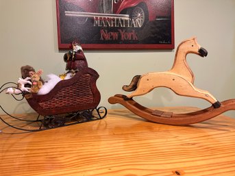 15' Santa's Sleigh And Rocking Horse 21 X 14