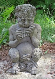 A Satyr Playing The Flute Concrete Statue