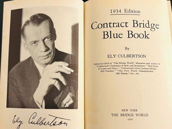 Contract Bridge Blue Book Of 1934