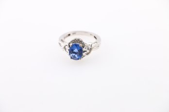 Sterling Silver Blue Spinel Ring Size 7