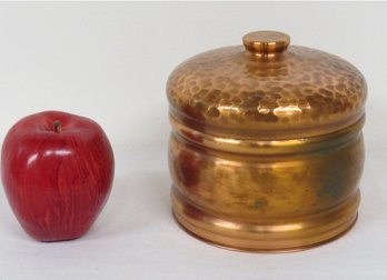 A Gregorian Copper Signed Hammered Copper Humidor Or Tobacco Jar