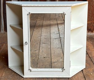 Distressed White Painted Hanging Cupboard/cabinet