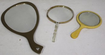 Lot Of 3 Vintage Handheld Mirrors