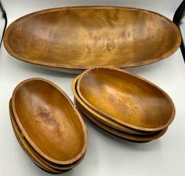 9 Pc Set Of Mort N Marton Oval Salad Bowls ~ Serving Bowl & 8 Salad Bowls ~