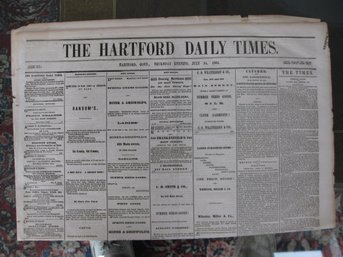 JULY 24, 1864- CIVIL WAR ERA -NEWSPAPER -THE HARTFORD DAILY TIMES