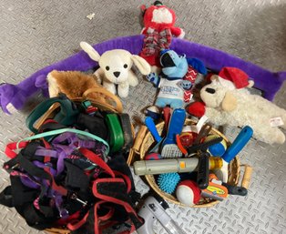 Huge Lot Of Doggie Toys And Leases Some New