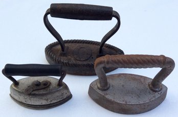 ANTIQUE CAST IRON 'PLAYING HOUSE' IRONS: Toys For Little Victorian Girls