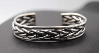 Vintage Sterling Silver Braided Large Sterling Silver Cuff Bracelet