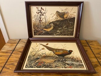 Vintage Wm Zimmerman Game Bird Litho Prints In Frames