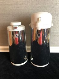 Pair Of Vintage Hormel Pump Bottle Thermoses