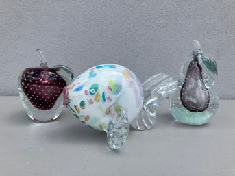 A Group Of Art Glass Paperweights