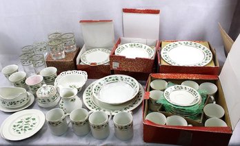 Royal Limited Holly Holiday China Lot 79 Pieces