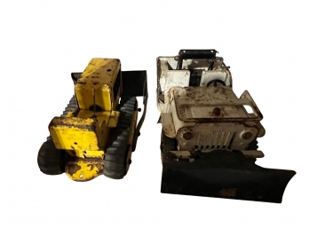 Pair Of Vintage Metal Tonka Trucks