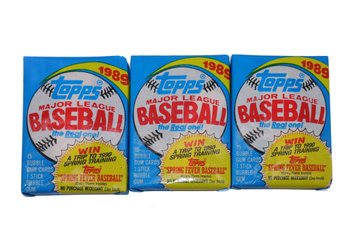 3 1989 Unopened Topps Major League Baseball Bubble Gum Cards