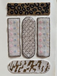 5 New Beaded Applique Trim Strips