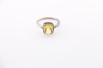 Sterling Silver Citrine Ring Size 7