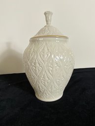 Lenox Kismet Candy Jar Ginger Jar With Lid Porcelain 24k Gold Trim