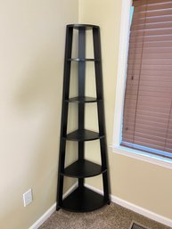 Dark Wood Corner Plant Stand