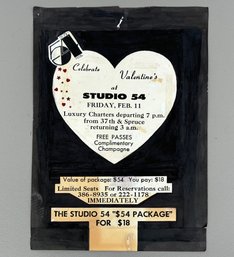 A Vintage Studio 54 Valentines Day Poster Mock Up - Authentic Advertising Prototype For The Famed Nightclub