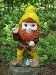 An 18' Ceramic Garden Gnome With Pickaxe