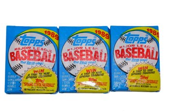 3 1989 Unopened Topps Major League Baseball Bubble Gum Cards