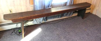 Antique 8 Foot Long Cricket Wood Bench