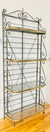 French Wrought Iron & Brass 4-tier Bakers Rack