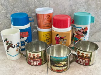 Nostalgic Grouping Of Vintage THERMOS & Cups