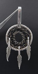 Amazing & Intricate Black Onyx & Sterling Silver Dream Catcher Pendant