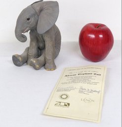 A Lenox Porcelain African Elephant Calf With COA