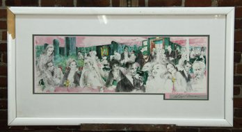 Vintage Hand Signed Leroy Neiman 'Polo Lounge' Lithograph
