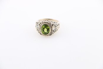 QVC BBJ Sterling Silver Green Peridot Ring Size 7