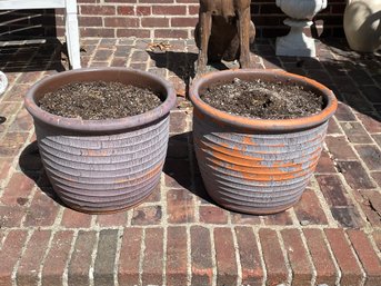 Pair Of Terracotta Planters Large Pots