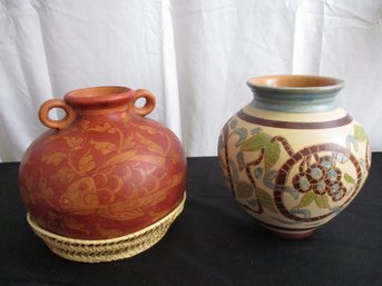 Two Round Ceramic Pots