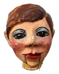 Antique Hand-painted Paper Mache Marionette Head