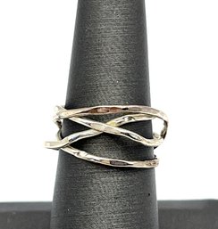 Vintage Sterling Silver Multi Layer Wrapped Ring, Size 6