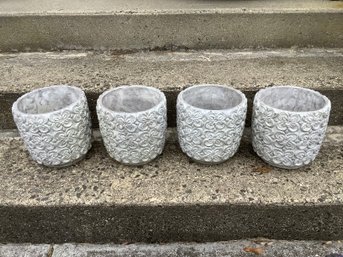 Floral Molded Planters Set Of 4