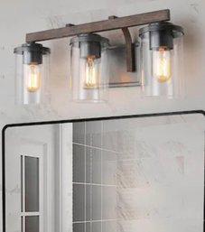 LNC Laius 20-in 3-Light Bronze Bathroom Light Fixtures Over Mirror LED Farmhouse Vanity Light Bar