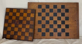 Two Wooden Checkerboards