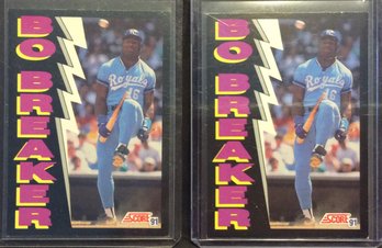 (2) 1991 Score Bo Breaker Bo Jackson Cards - K