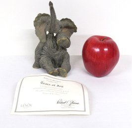 A Lenox Figurine Of An African Elephant With COA - Tears Of Joy