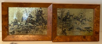 Two Hunt Scenes Foiled Art